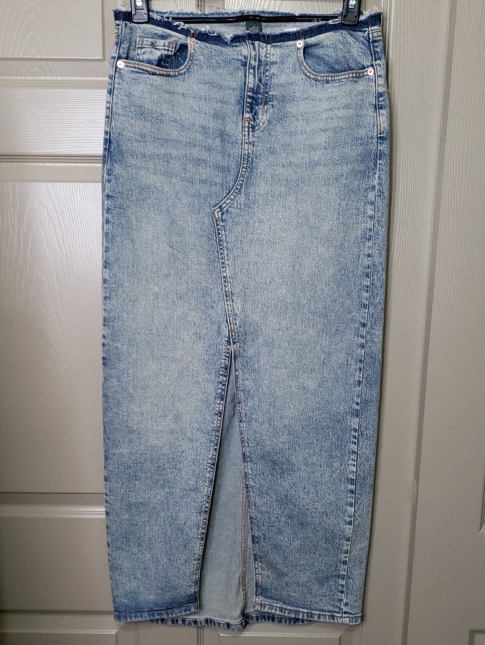 wild fable Light Blue Rae Hem Waist Maxi Denium Skirt Size 4